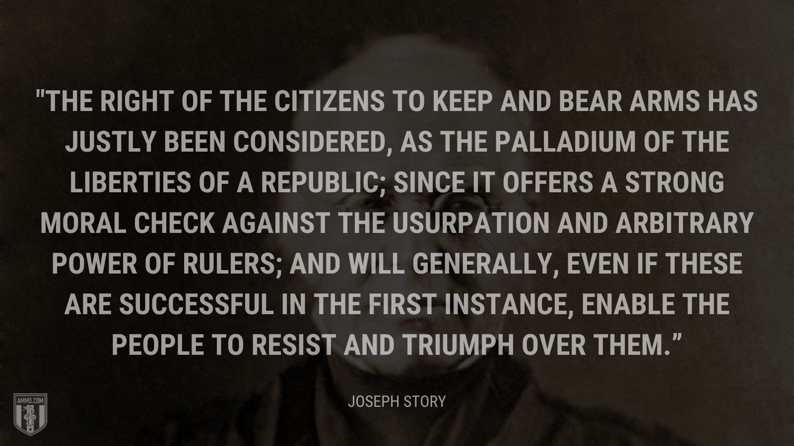 “The right of the citizens to keep and bear arms has justly been considered, as the palladium of the liberties of a republic; since it offers a strong moral check against the usurpation and arbitrary power of rulers; and will generally, even if these are successful in the first instance, enable the people to resist and triumph over them.” - Joseph Story