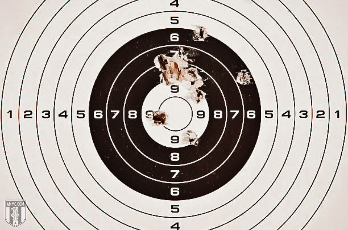 Target after its been shot with a shotgun